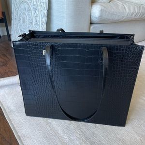 Béis Black Croc Work Tote Bag - used 3 times!